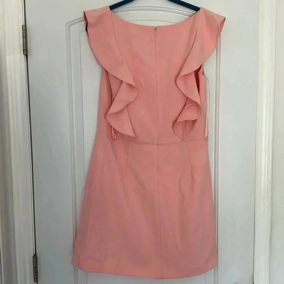 NWT French Connection Whisper Square Neck Ruffle Dress Color True Blossom Sz 12 - Picture 5 of 6